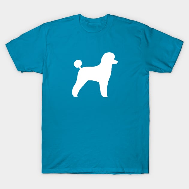 White Toy Poodle Silhouette T-Shirt by Coffee Squirrel